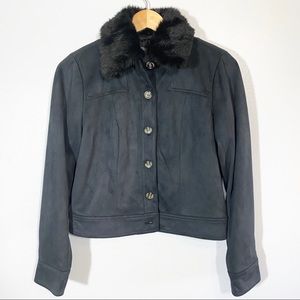 LISA RINNA Women’s Faux Fur Collar Jacket  Sz  XXS
